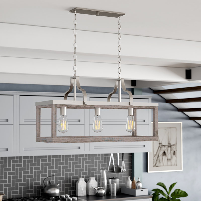 Three Posts™ Lailah 3Light Kitchen Island Linear Pendant & Reviews